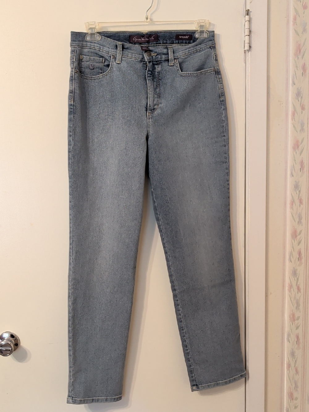 Women's Gloria Vanderbilt Amanda Straight Wide Leg Jeans, Blue Wash, Size 12